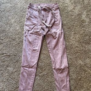 Mauve American Eagle Pants with a tie at the waist